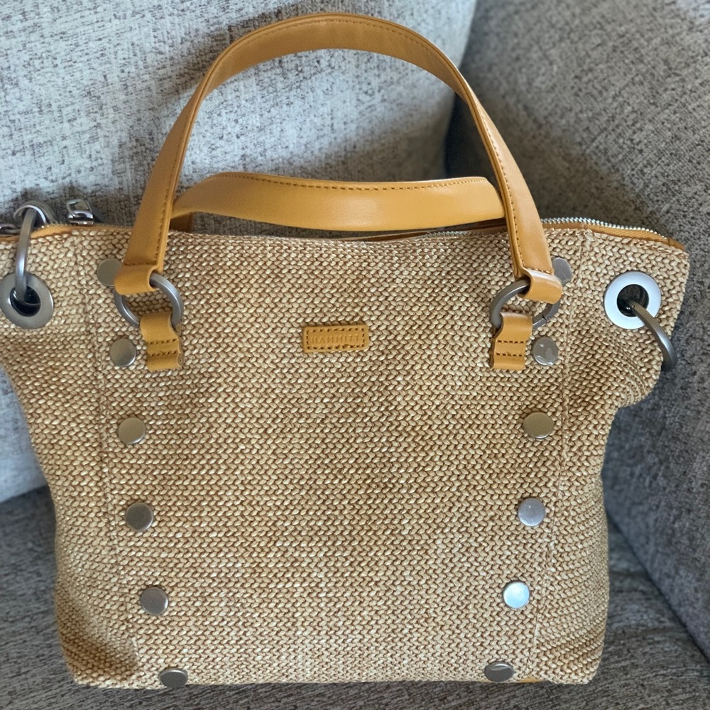 Hammitt Daniel Medium in Chanterelle Raffia with Brushed Silver Hardware!! NEW!!